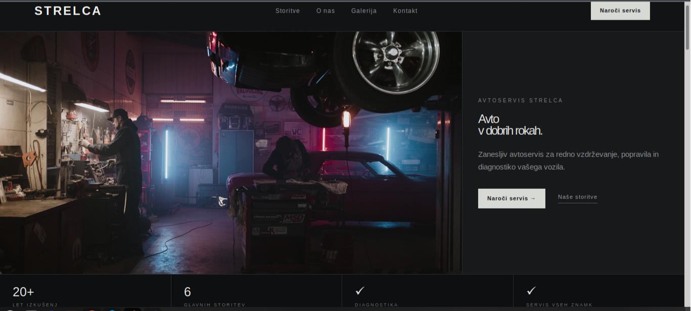 STRELCA Auto Service website concept